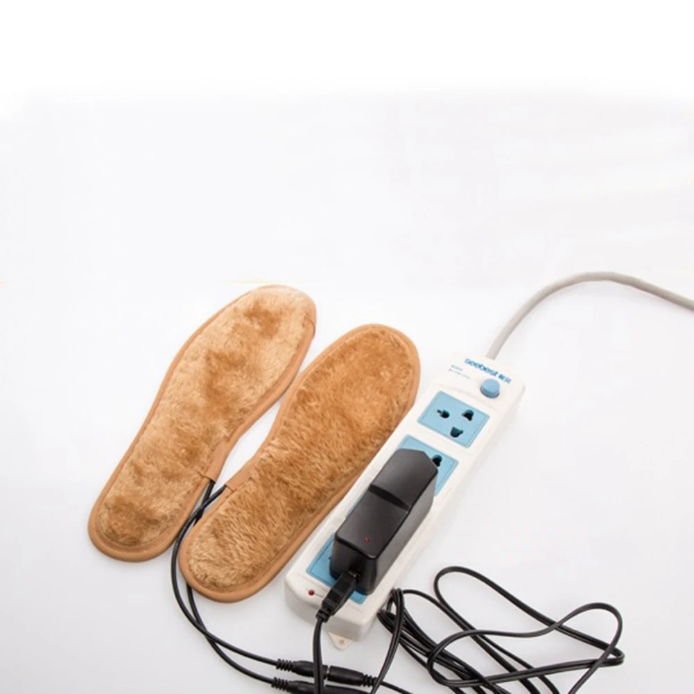 Унисекс USB перезаряжаемые электрическая обогреваемая стелька зима утепленная одежда обувь Плюшевые Отопление Стельки для обувь