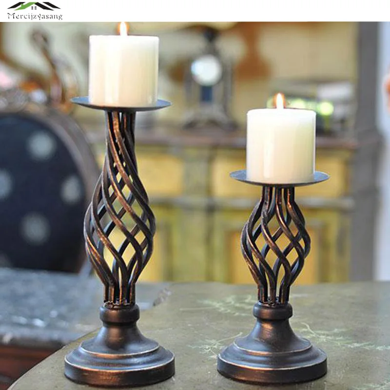 Metal Candle Holders Candlestick Wall Candle Holder Iron Art Stand Decor 