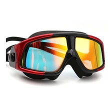 Copozz плавательные очки для мужчин женские очки противотуманные УФ большие Взрослые спортивные водонепроницаемые очки силиконовые красные+ черные
