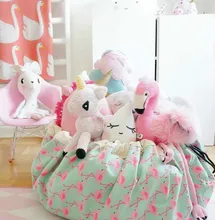 Mother Care Bags Baby Toys Play Pouch Flamingos Kids Play Mat Blanket Canvas Storage Bag Mummy Package Travel Round Carpet bolsa