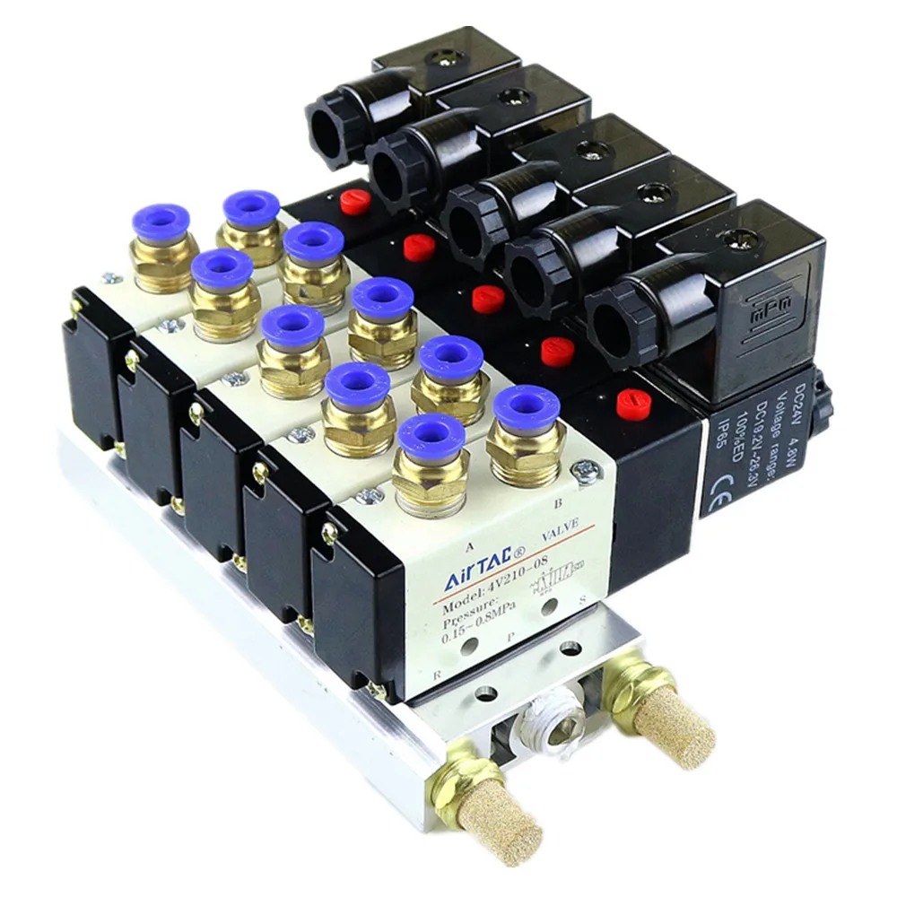 Buy 4V210 08 DC 12V Quintuple Solenoid Valve 6mm
