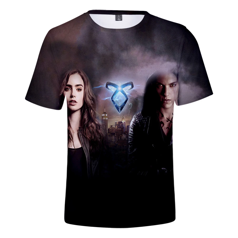 Горячая Harajuku Shadowhunters короткие футболки для мужчин/женщин отдыха дышащие