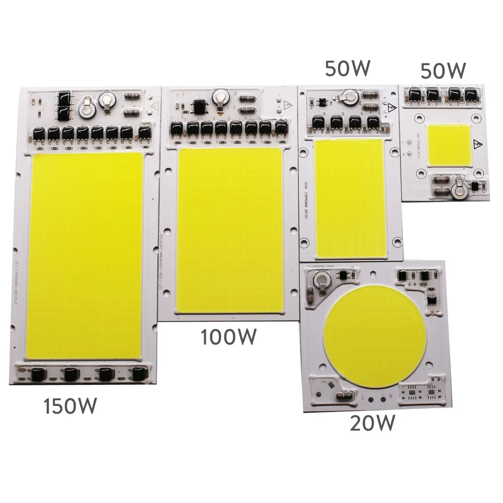 20 Вт 50 100 150 COB Smart IC светодиодный светильник с чипом не нужен драйвер холодный