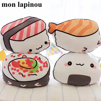 

Mon Lapinou Salmon sushi/Rice ball Plush Pillow Cartoon Plush Food Toys Stuffed Japanese Food Soft Cushion Gift For Children