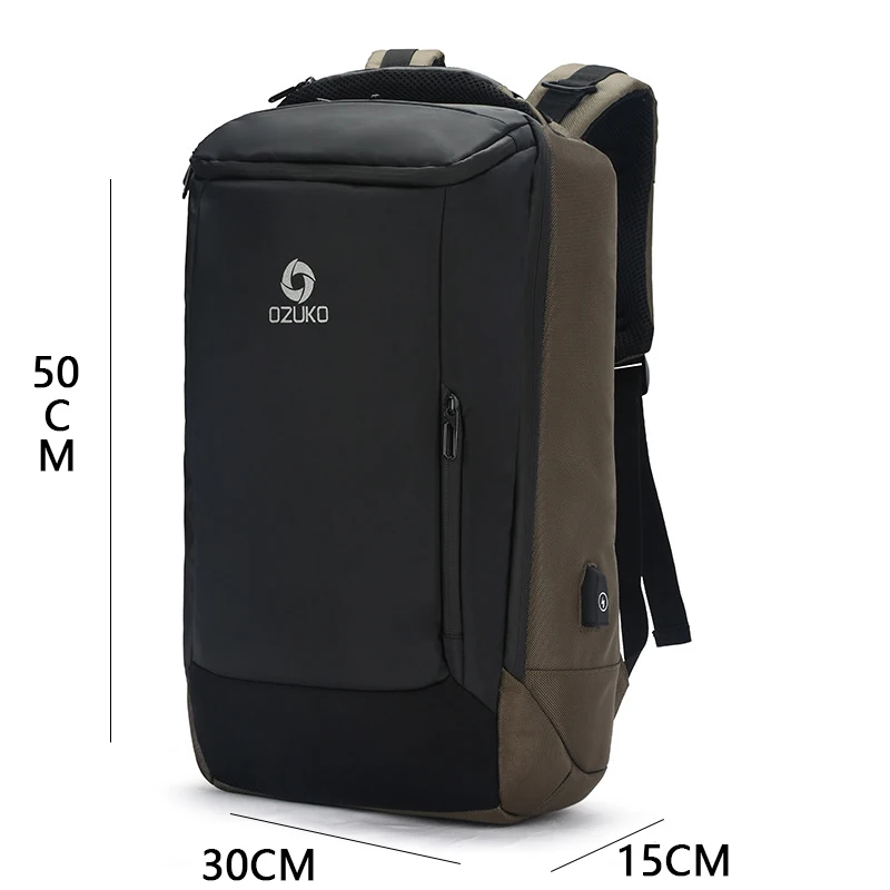 Большой Вместительный деловой мужской рюкзак для путешествий с usb зарядкой, водонепроницаемая мужская сумка для ноутбука 17,3 дюймов, модный багажный рюкзак для мужчин - Цвет: Small Green Backpack