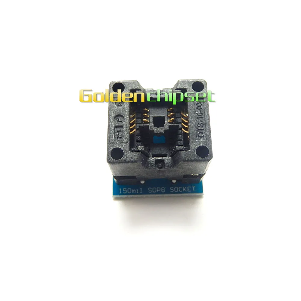 

Free Shipping Sop8 Adapter OTS-16-1.27-03 Programmer Adapter SOP8-DIP8 Socket (150mil) For TL866A/TL866CS/TL866II PLUS