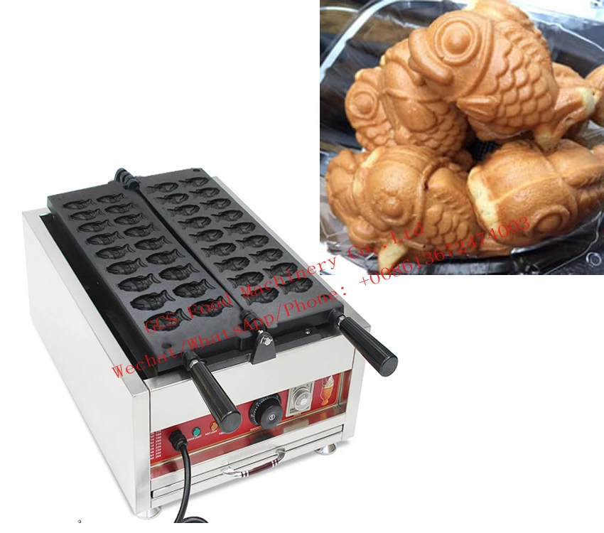 

Free shipping Gas type 18 pcs/plate Mini Taiyaki Maker Machine Clown fish waffle maker
