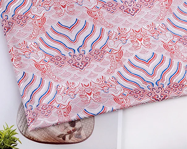 

retro pink wave Brocade Fabric Damask Jacquard Apparel Costume Upholstery Furnishing Curtain Material cushion fabric 75cm*50cm