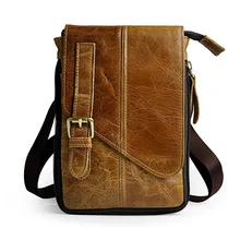 Vintage Echte Natürliche Leder Casual funciton Tasche männer Mini Schultertasche Messenger Bag Taille Gürteltasche