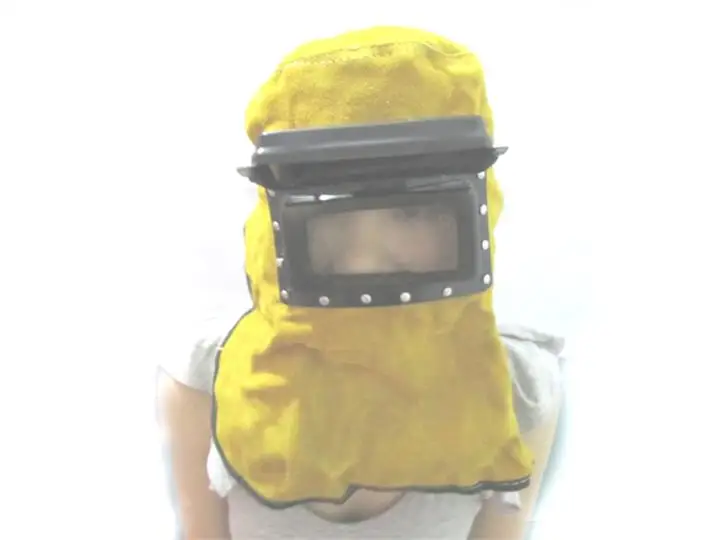 Кожаный сварочный электросварочный Пескоструйный шлем маска Пылезащитная