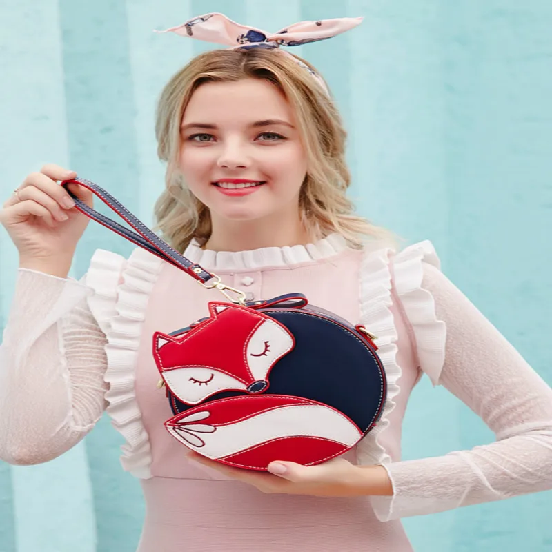 

2019 Women Bag Over Shoulder Handbags Crossbody Sling Leather Children Cute Cartoon Print Girl Small Animal Round Phone Handbag