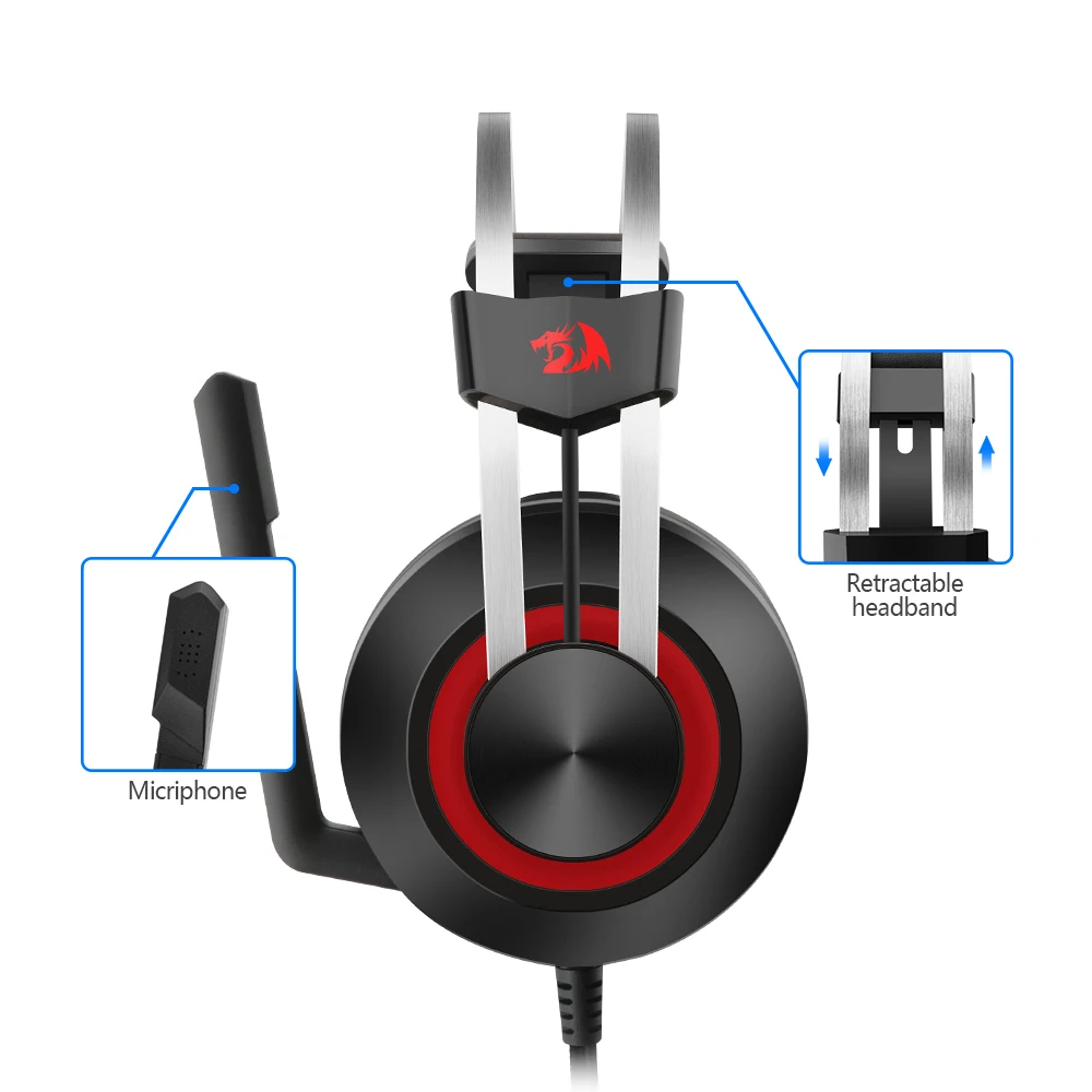 Redagon TALOS H601 игровой гарнитуры GAMER 7 1 USB PC PS4 Surround Pro проводные компьютерные с