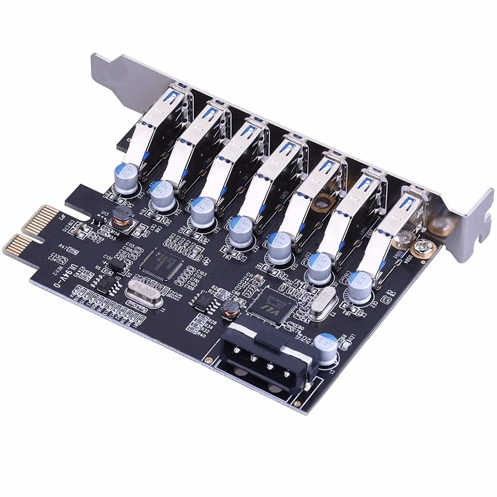PCI-e usb 3.0 Expansion Card 7 port USB 3.0 PCI express Expansion Card pcie usb3.0 Adapter Desktop Computer Components Brand New
