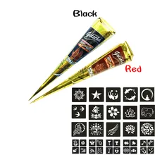 Натуральный 1 шт тело окрашенные 25 г индийский GOLECHA Менди хны конусы темно красный и черный цвет татуировки паста временная татуировка боди-арт