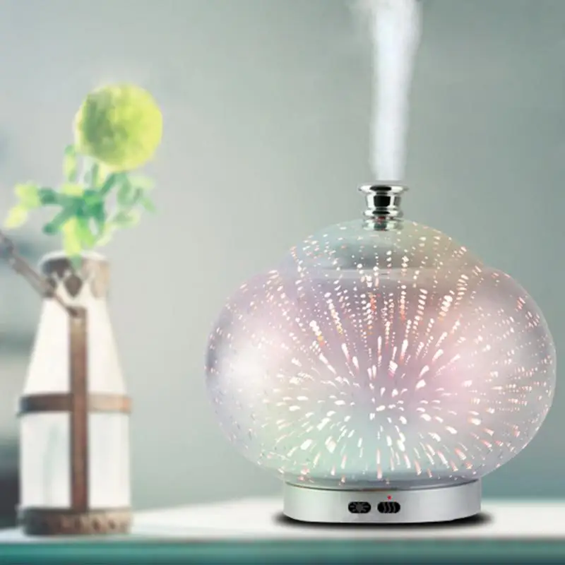 Buy Fireworks LED Light Humidifier 3D Glass Ultrasonic