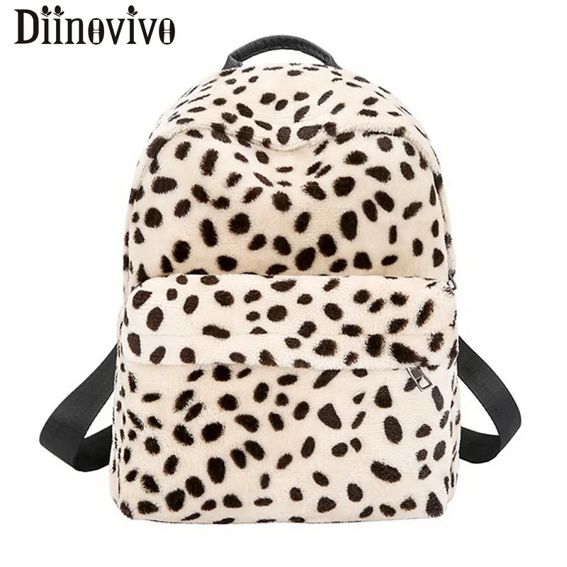 

Diinovivo Leopard Printed Backpack Casual Women Backpacks For Teenage Girl Travel Shoulder Bag Female School Bag Rucksack LBF176