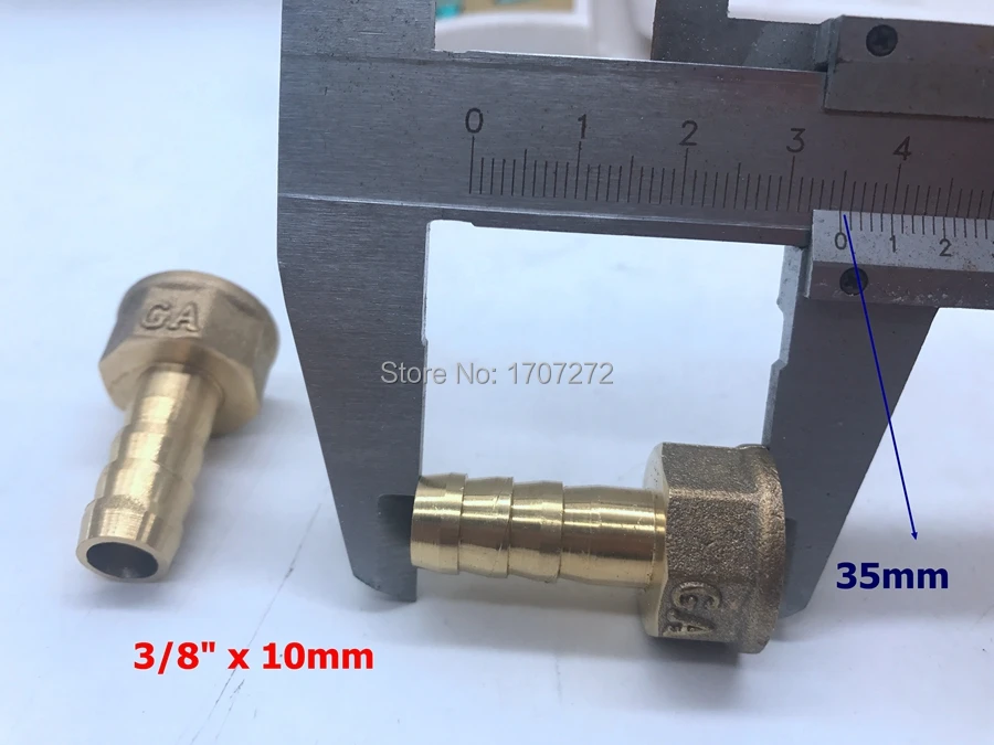 

free shipping copper fitting 10mm Hose Barb x 3/8" inch Female BSP Brass Barbed Fitting Coupler Connector Adapter