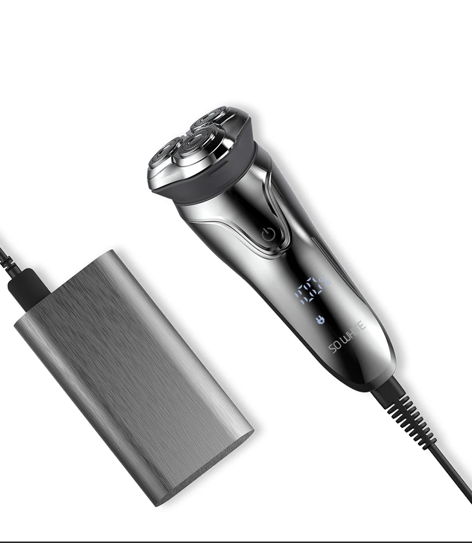 XIAOMI Soocas так белый ES3 3D Smart электробритва USB 3 головы электрическая бритва светодиодный Дисплей борода триммер бритва