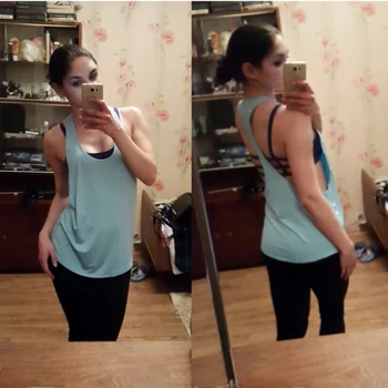 Sexy Women Vest Tank Tops Quick Dry Loose Fitness Sport Sleeveless Vest Running Training Movimiento