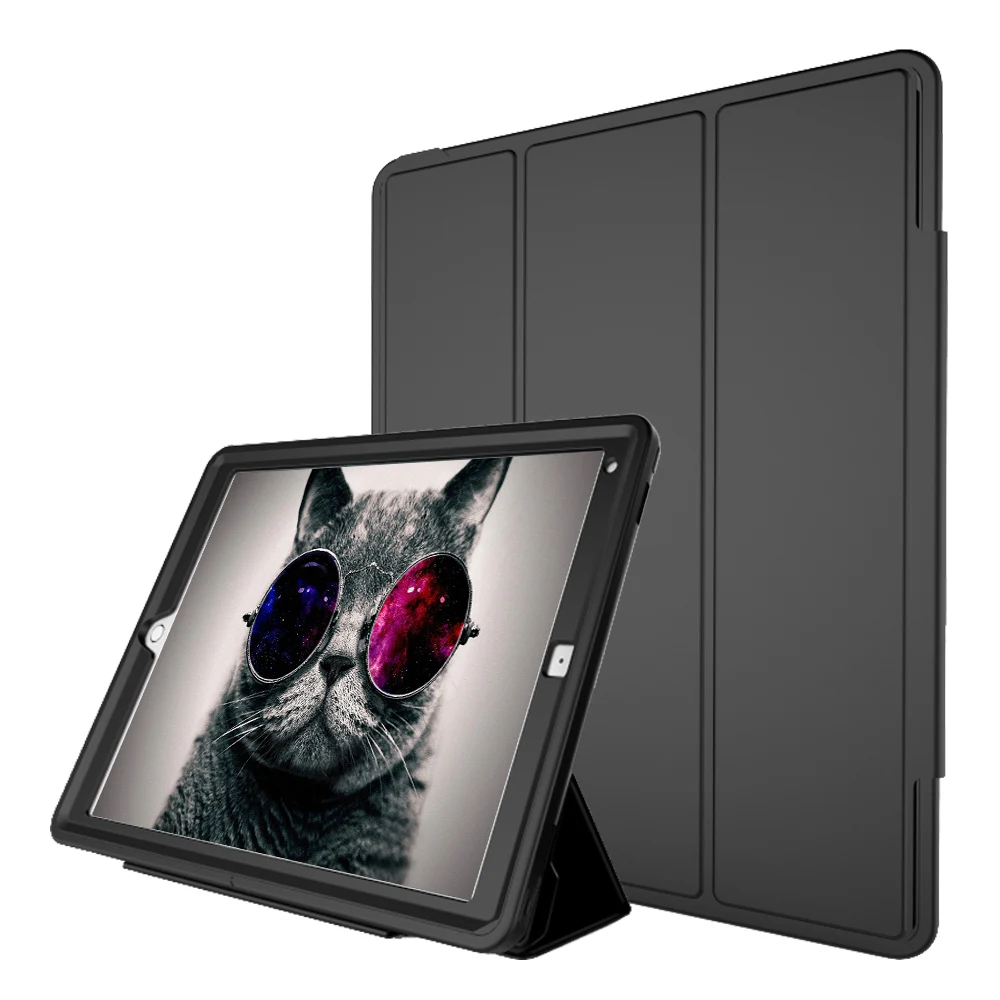 For New iPad Pro 12.9 2017 2015 3-Layer Smart Cover Case Hybrid Armor Shockproof Heavy Duty PC+TPU+PU Folding Stand Hard Case For New iPad Pro 12.9 2017 2015 3-Layer Smart Cover Case Hybrid Armor Shockproof Heavy Duty PC+TPU+PU Folding Stand Hard Case