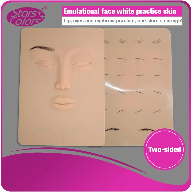 

5 Pcs Skin color lips eyebrow eyes Silicone and aritificial skin 2 sides can practice Make up Tattoo Practice for new people