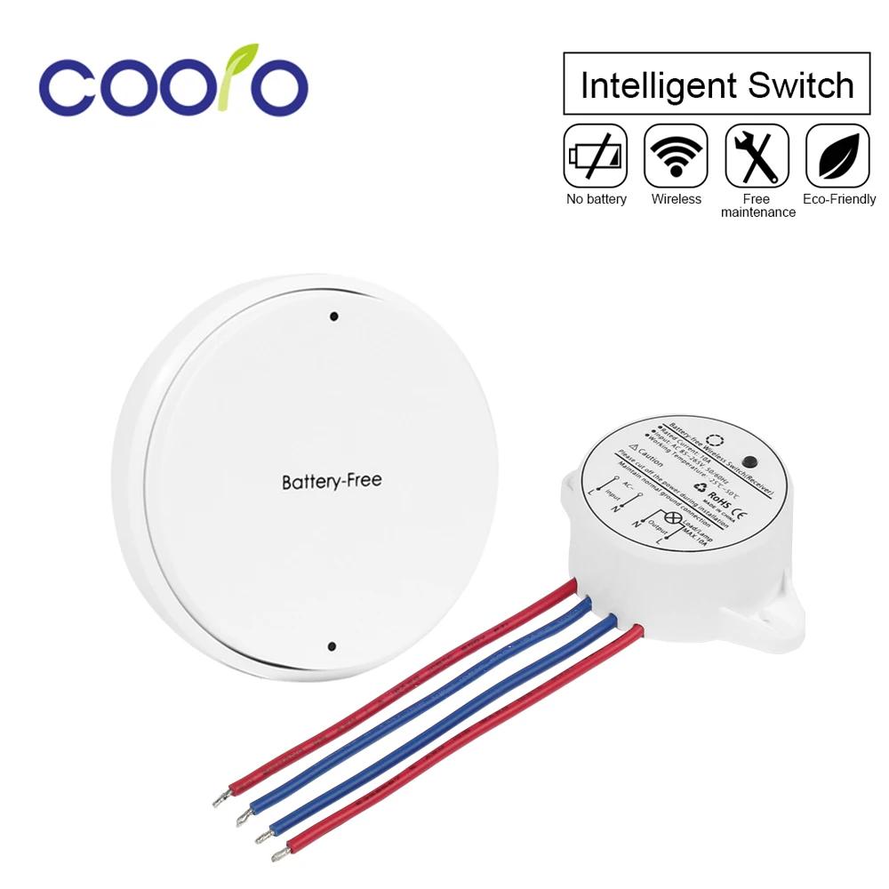 Us 2 95 30 Off Battery Free Wireless Light Switch Rf Control Self Powered Switch Hall Bedroom Ceiling Lights Wall Lamps Wireless Switch Kit In