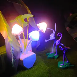 Gillson Smart Освещение LED ночник гриб свет лампы Сенсор RGB красочные LGHT прикроватные бра 0.2 Вт для кормящих детская комната