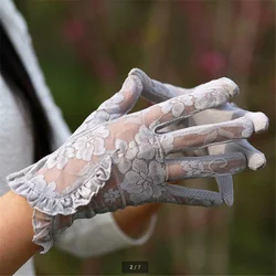 Sun Protection Gloves Ladies Summer Driving Anti-UV Lace Stretch Short Spring And Autumn Sexy Thin Section D10 Sun Protection Gloves Ladies Summer Driving Anti-UV Lace Stretch Short Spring And Autumn Sexy Thin Section D10