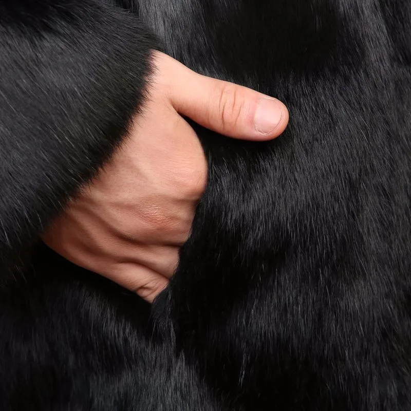 New real genuine natural whole skin rabbit fur coat men fashion full pelt jacket outwear overcoat custom size Free Shipping JN5 cowhide leather jacket