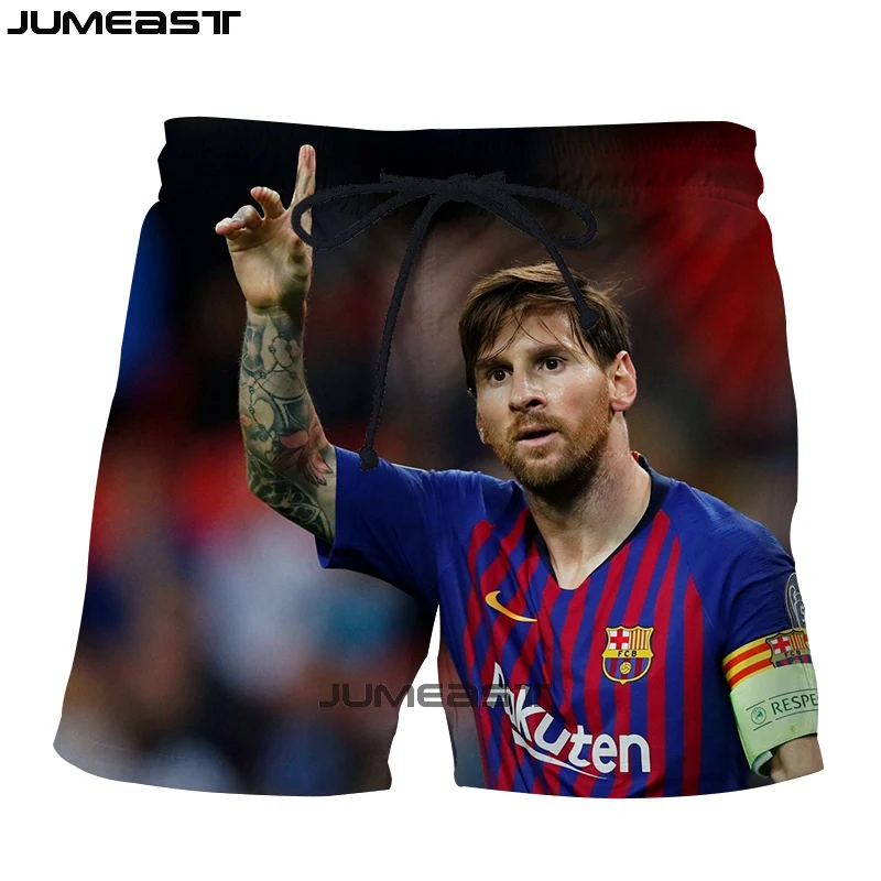 Jumeast Брендовые мужские/женские 3D принты "Футбол" Звезда Lionel Messi шорты летние быстросохнущие пляжные повседневные спортивные брюки короткие брюки - Цвет: 22