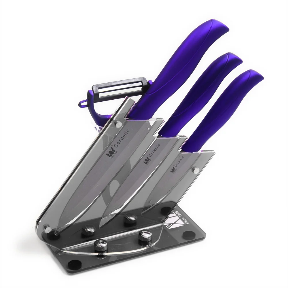 XYJ Brand Top Quality 3 4 5 Paring Utility Slicing Ceramic Knives Peeler Knife Stand Hot