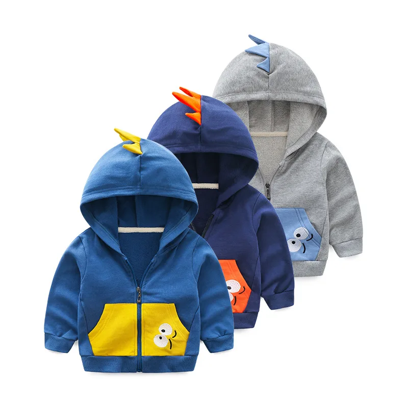 

2018 Spring Autumn children Clothing outerwear & coats casual dinosaur style jackets for boys 2-7Y boys hooded clothes jackets