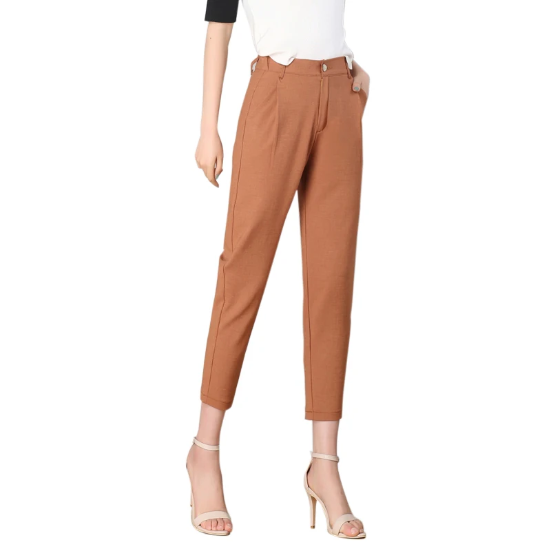 

Spring and summer women's pants Elastic waist harem pants loose casual suit trousers high waist elastic feet pants Feminino