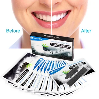 

Teeth Whitening Strip 14Pairs/Lot Activated Coconut Charcoal White Teeth Sticker Easy to Apply Strips Dentantal Bleaching Device