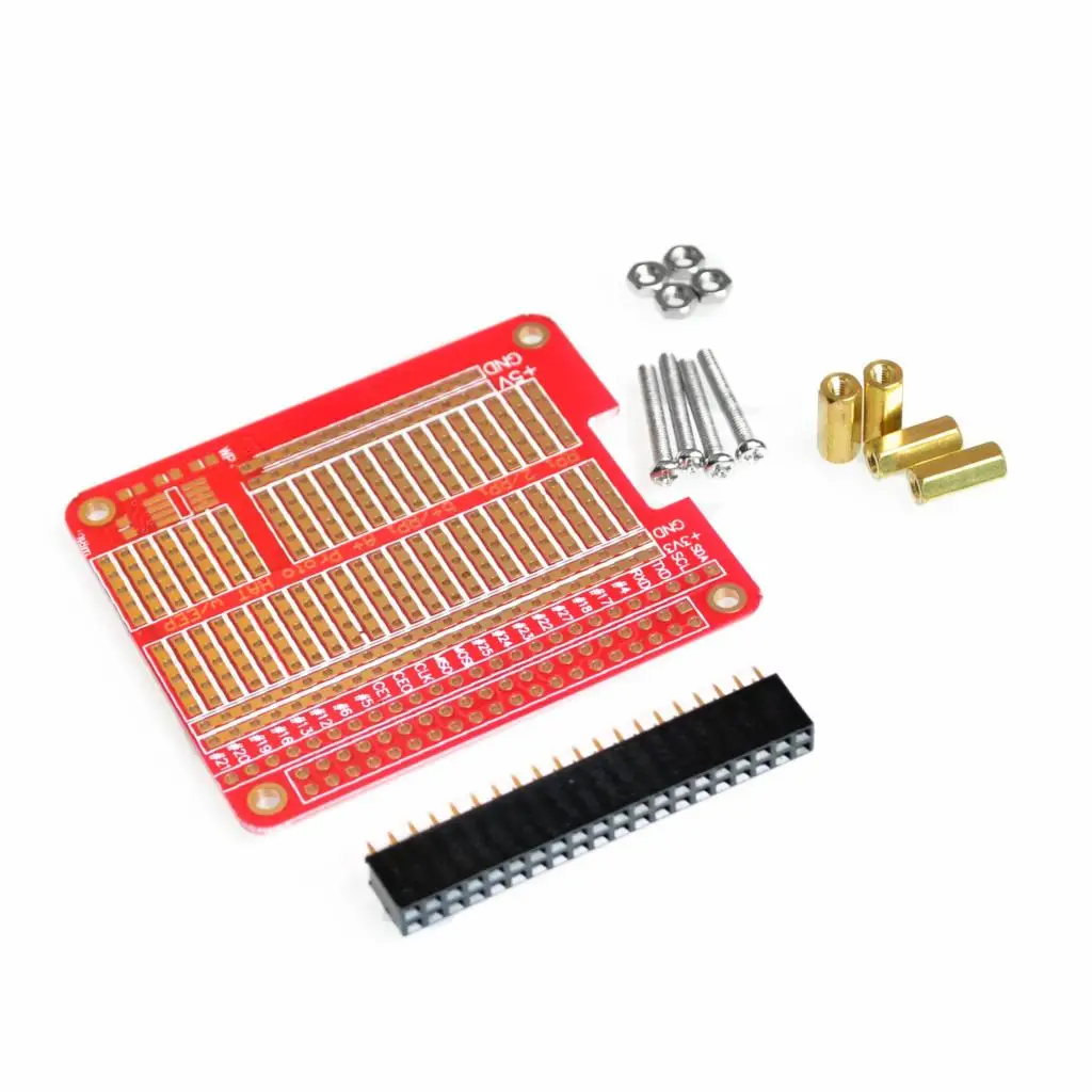 

DIY Proto HAT Shield for Raspberry Pi 2 Model B / B+ / A+ ( Red)