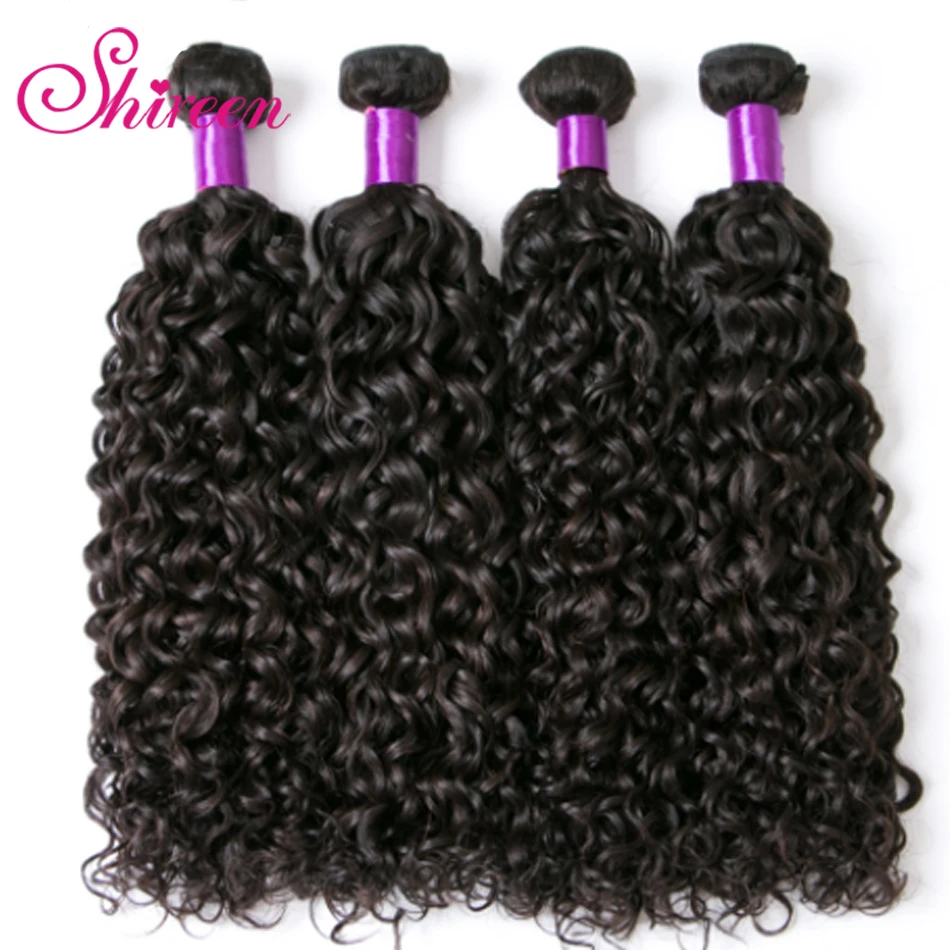 Shireen волна воды Связки Natural 1B 100% пряди человеческих волос для наращивания можно купить 3 предмета не Реми перуанские волосы Weave пучки humain