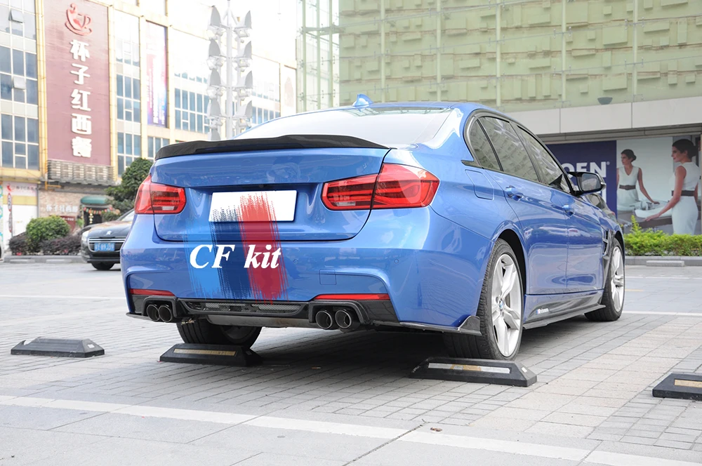 CF комплект OTD стиль задний бампер спойлер для BMW F30 MT Настоящее углеродное волокно M Tech сплиттеры стайлинга автомобилей