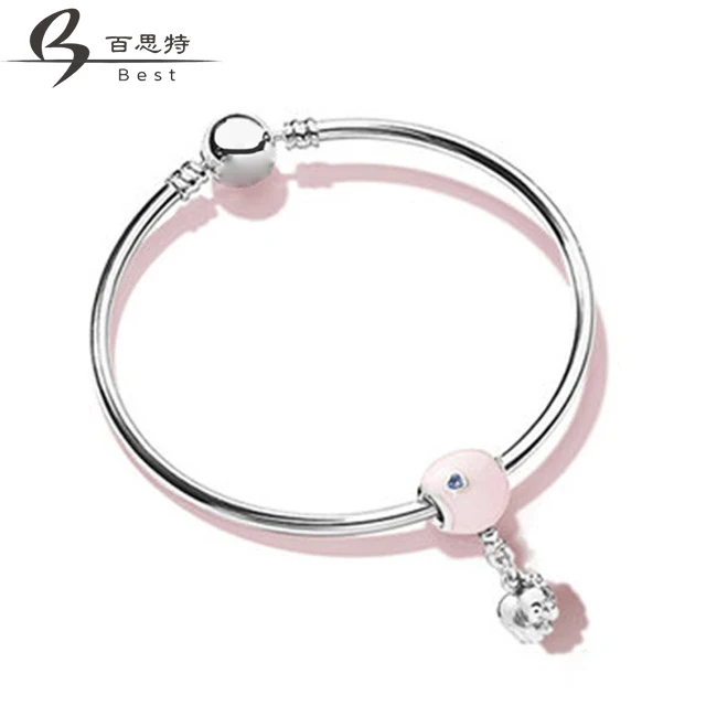 

BEST 100% 925 Sterling Silver 1:1 Genuine Glamorous Confessions Balloon Bangle Set Fit DIY Couple Jewelry Jewelry