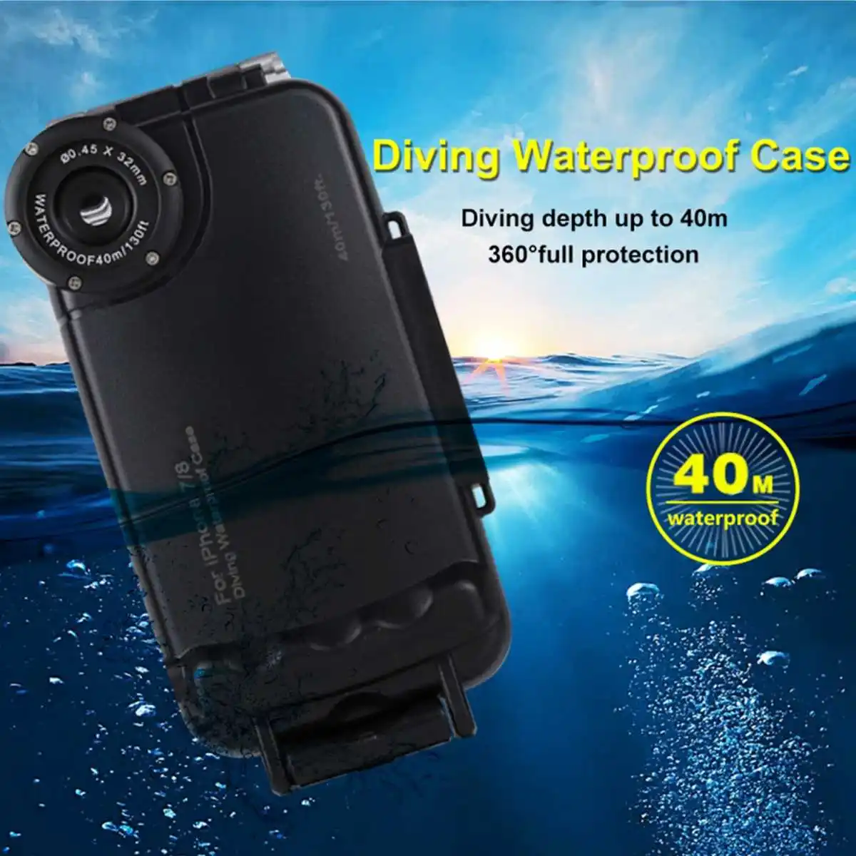 

HAWEEL 40m Diving Shockproof WaterProof Full Protect Underwater Diving Case For iPhone XS Max/XR/X/XS/8 Plus/7 Plus/8/7