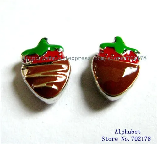 

20pcs wholesales FC613 Stereo Chocolates Strawberry floating locket charm fit for memory locket
