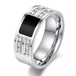 Новая мода Для мужчин свадебные Кольца 8 мм покрытием Кольца для Для мужчин 12 шт. кубический циркон камень Кольца