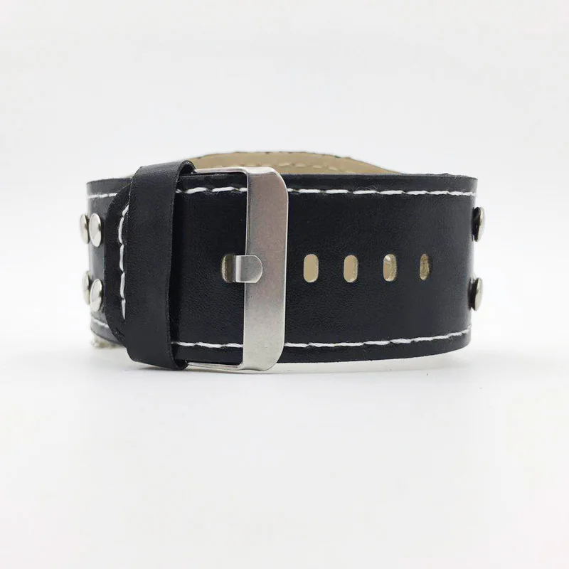 retro punk watch men cool mens quartz watches black leather strap chain skull dial wristwatches for men drop shipping (4)