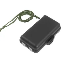1pc High Quality Black Plastic 9 Compartments Fishhook Lure Storage Case Box and Strap