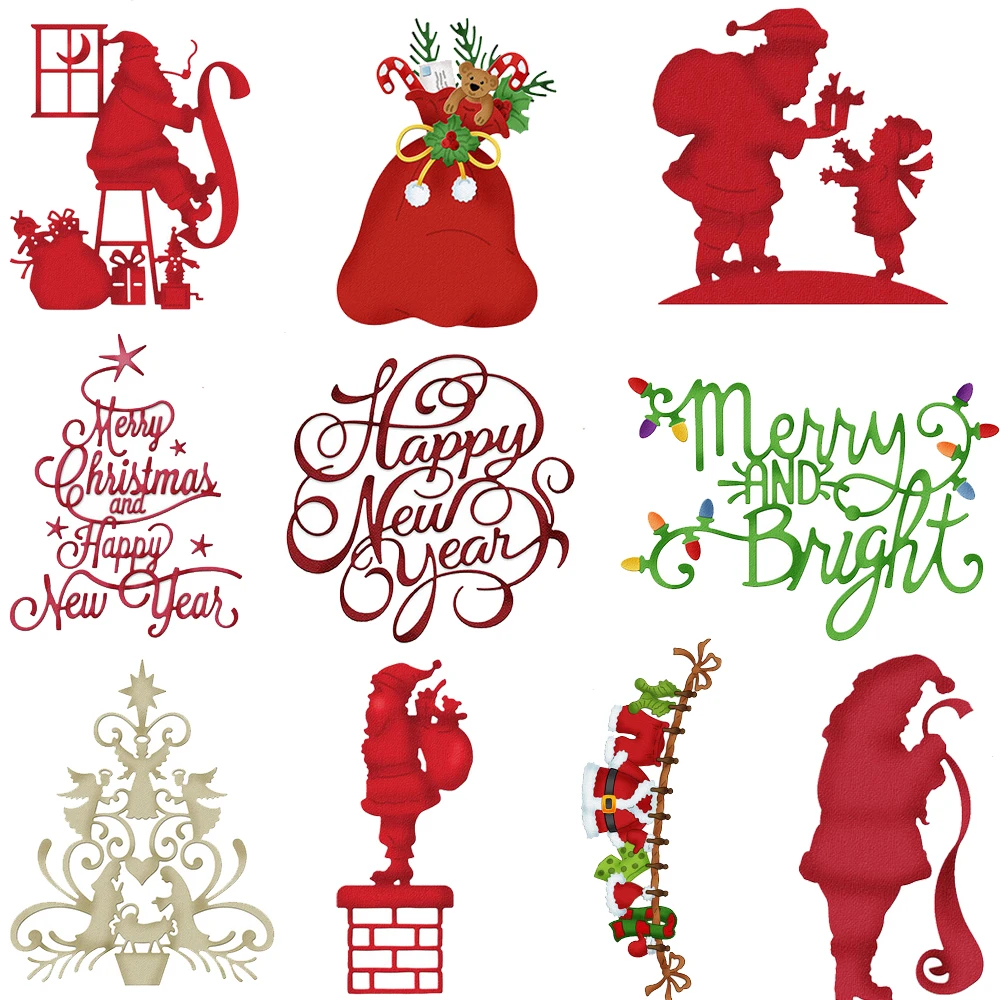 

ForeWan Christmas Series Santa Claus Gift Metal Cutting Dies Stencil For Diy Decorative Scrapbooking Photo Embossing Paper Cards