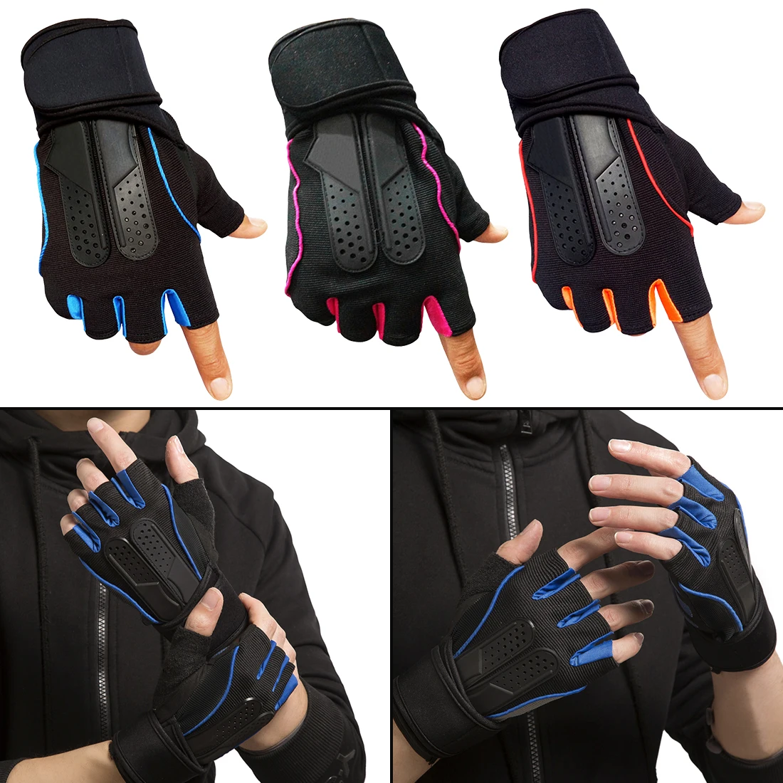 1 Pair Gym Gloves Heavyweight Sports Exercise Weight Lifting Gloves