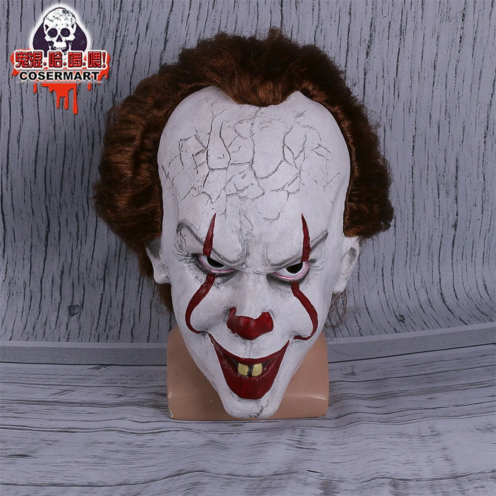 Стивен Кинг это маска Pennywise костюм Джокер маска Тим Карри страшные маски косплей Хэллоуин