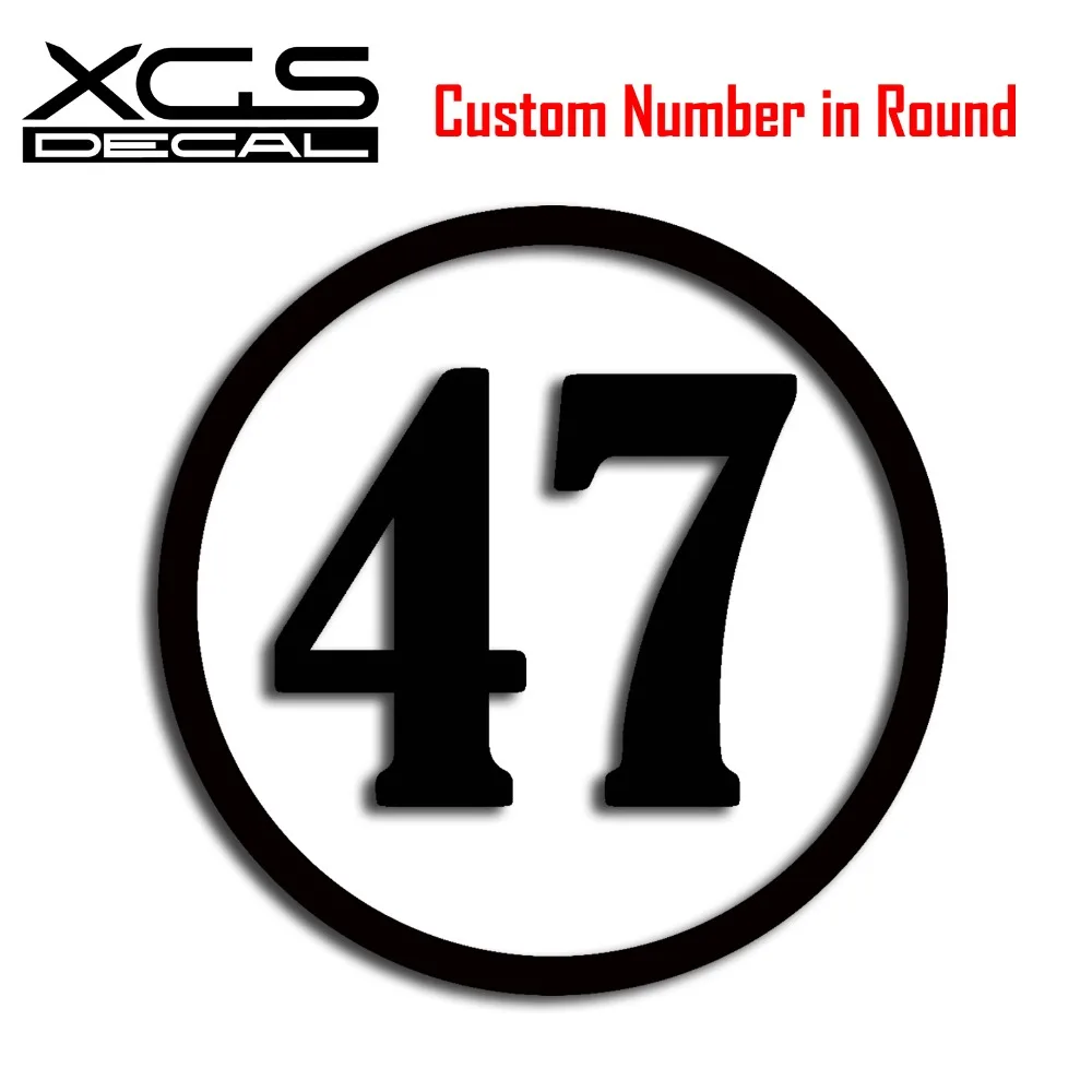 XGS DECAL Custom Racing Number in Round Vinyl Die Cut car motorcycle truck  waterproof stickers - AliExpress