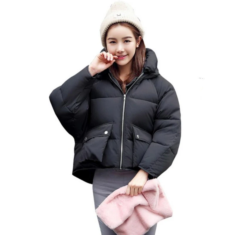 

Short Winter Women Jackets Short Design Cute Cotton Padded Winter Coats Women Warm Hooded Loose Padded Parkas Casaco Feminino