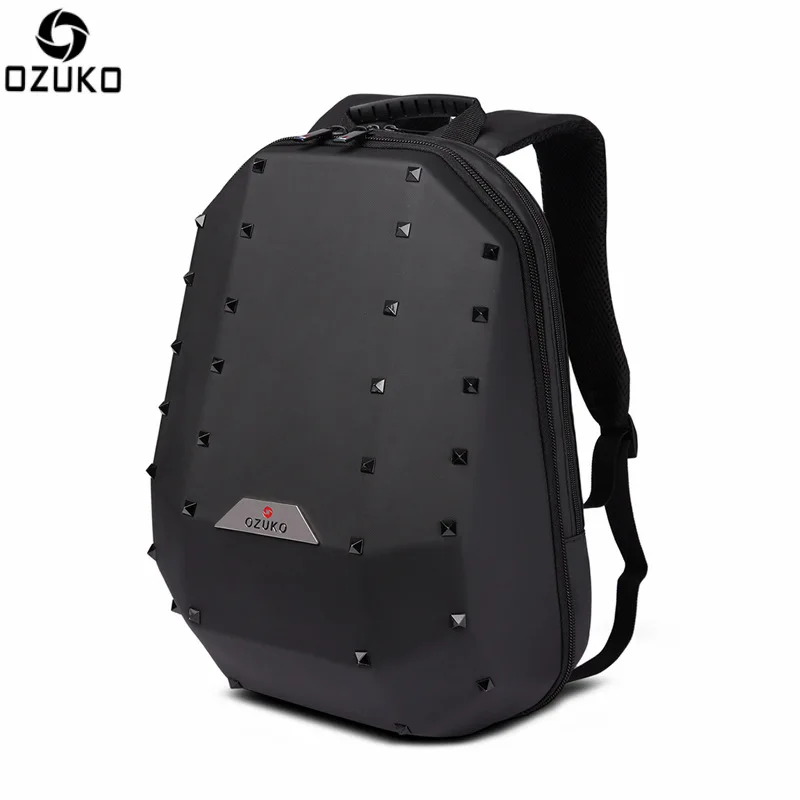 Ozuko 180 Degree Opening Fashion Men Women Backpack with Rivet