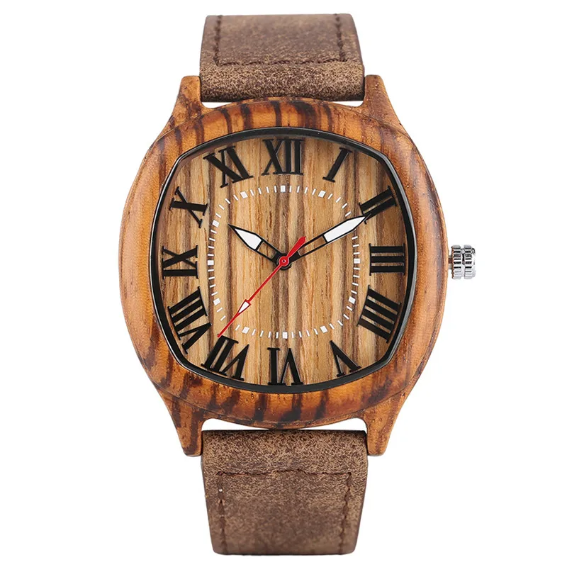 

YISUYA Nature Wood Wrist Creative Watch Men Casual Luxury Genuine Leather Band Lightweight erkek kol saati